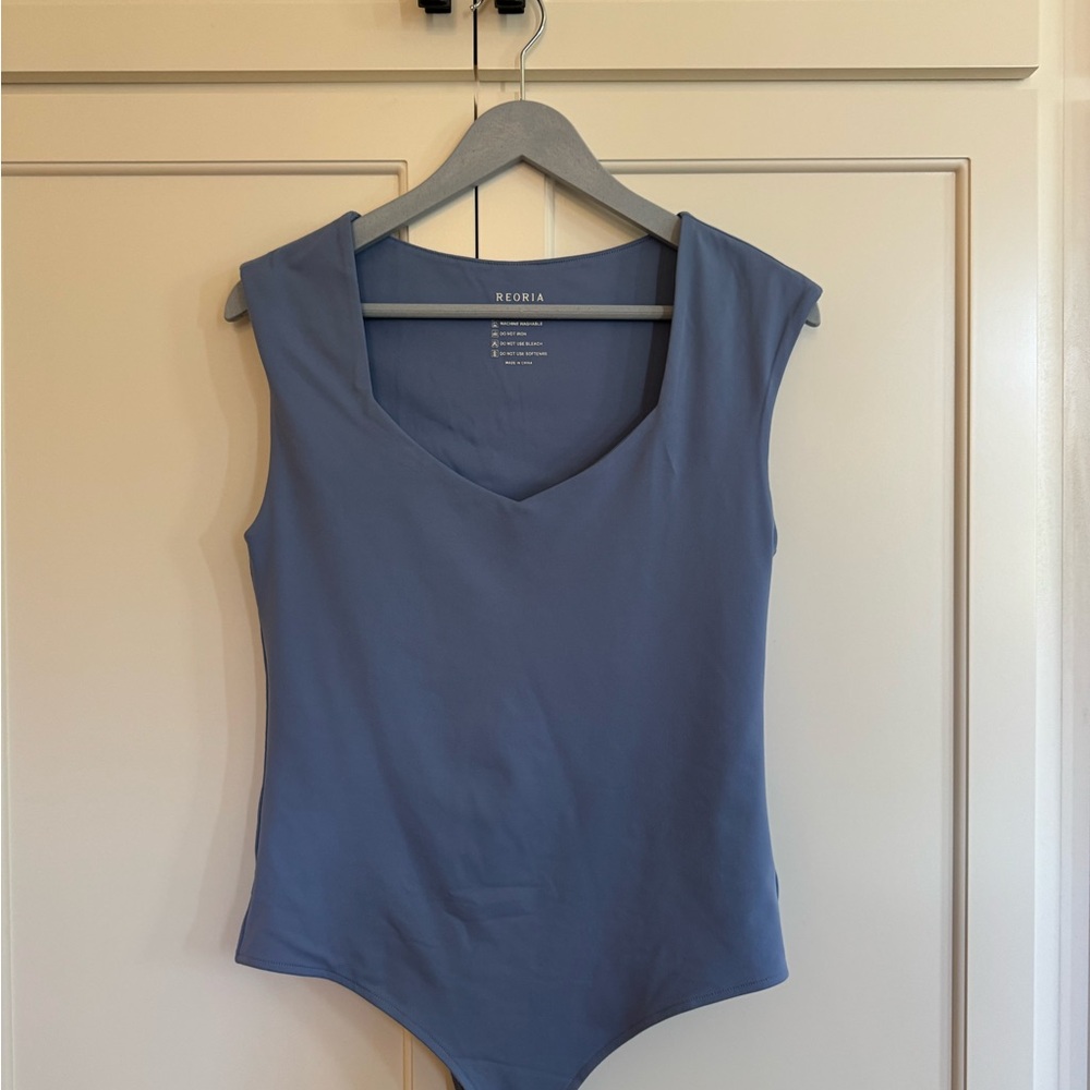 Reoria Women's Blue Sleeveless Bodysuit